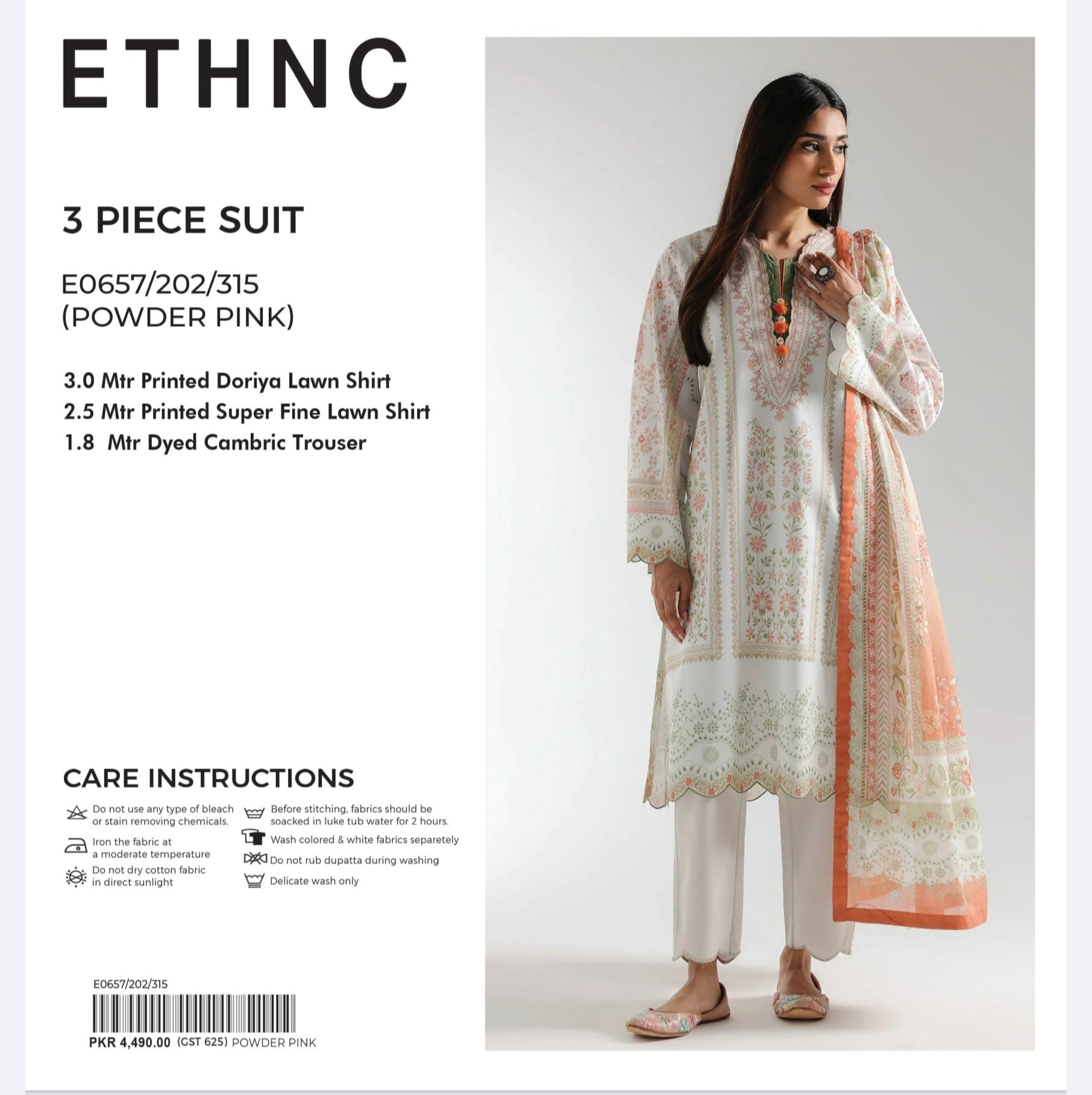 Ethnc 3pc unstitch suits