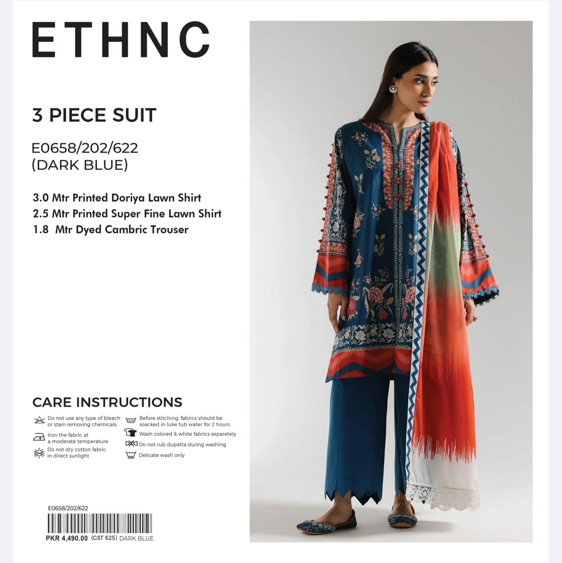 Ethnc 3pc unstitch suit